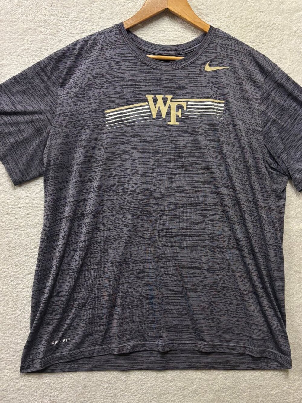 Nike Dri-Fit Wake Forest Demon Deacons Mens XL Gray Space Dye Legend T-Shirt